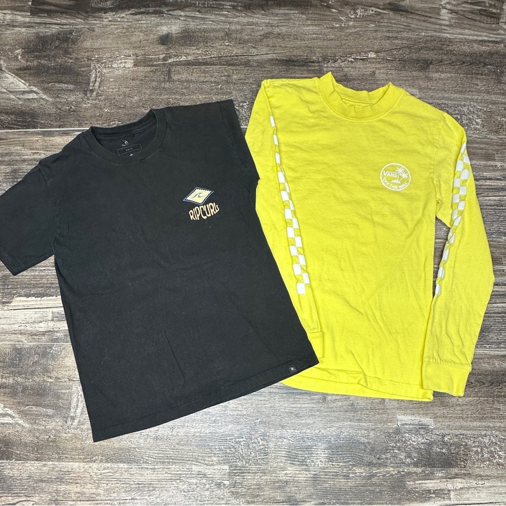 Rip Curl Tee + Vans OTW Long Sleeve Bundle Surf Skate Size Medium GUC